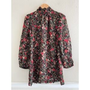Luna Llena Small Sheer Eyelash Floral Tunic Top/Dress Whimsigoth Dark Boho